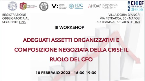 Workshop del Master "Chief Financial Officer" -  Adeguati assetti organizzativi e composizione negoziata della crisi: il ruolo del CFO
