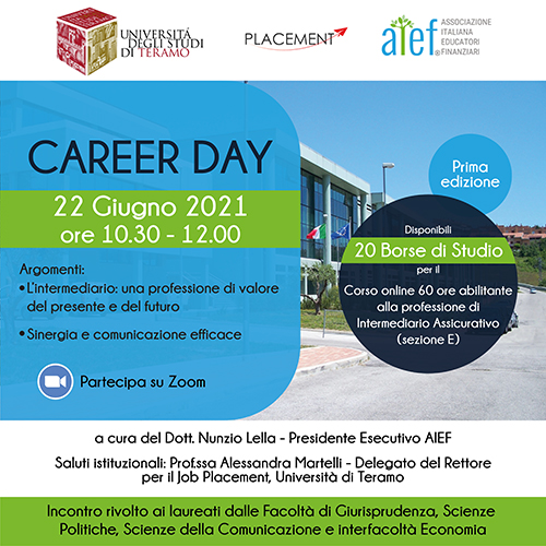 Career Day UniTeramo e AIEF, Associazione Italiana Educatori Finanziari 